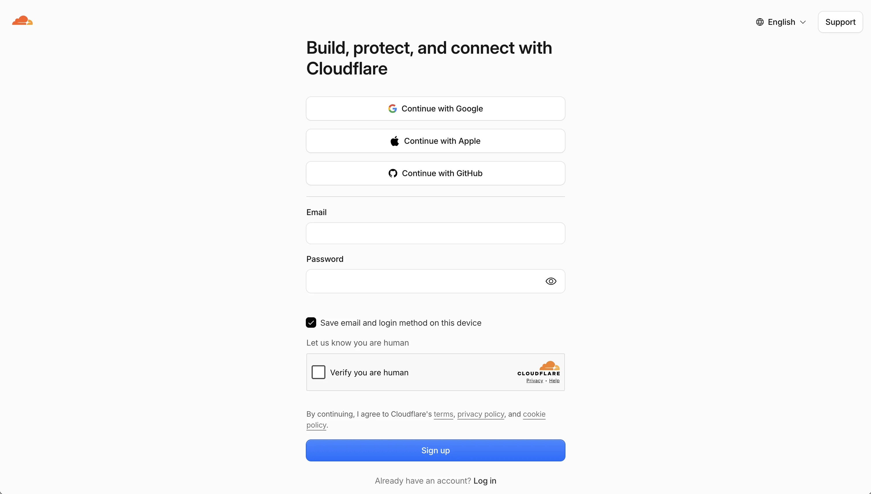 Cloudflare のアカウント作成